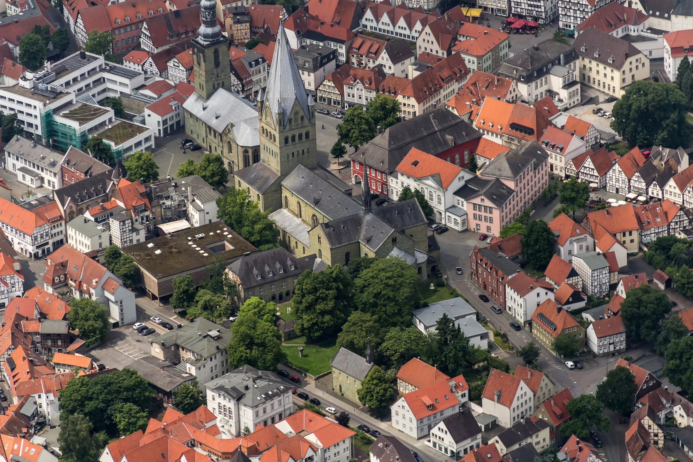 Luftbild der Soester Altstadt mit St. Patrokli